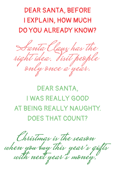 Christmas Humor Sentiments 4x6 Stamps