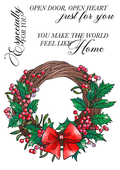 EverWelcome Wreath 4x6 Stamps