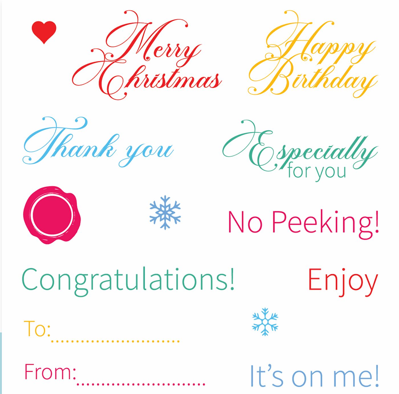 Gift Card Greetings 4x4 Stamps