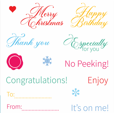 Gift Card Greetings 4x4 Stamps