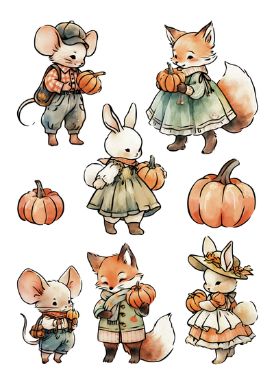 Autumn Tails 5x7 Stamps