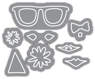 Fuzzy Wuzzies Birthday Suit Add-On 4x4 Stamps and Coordinating Dies