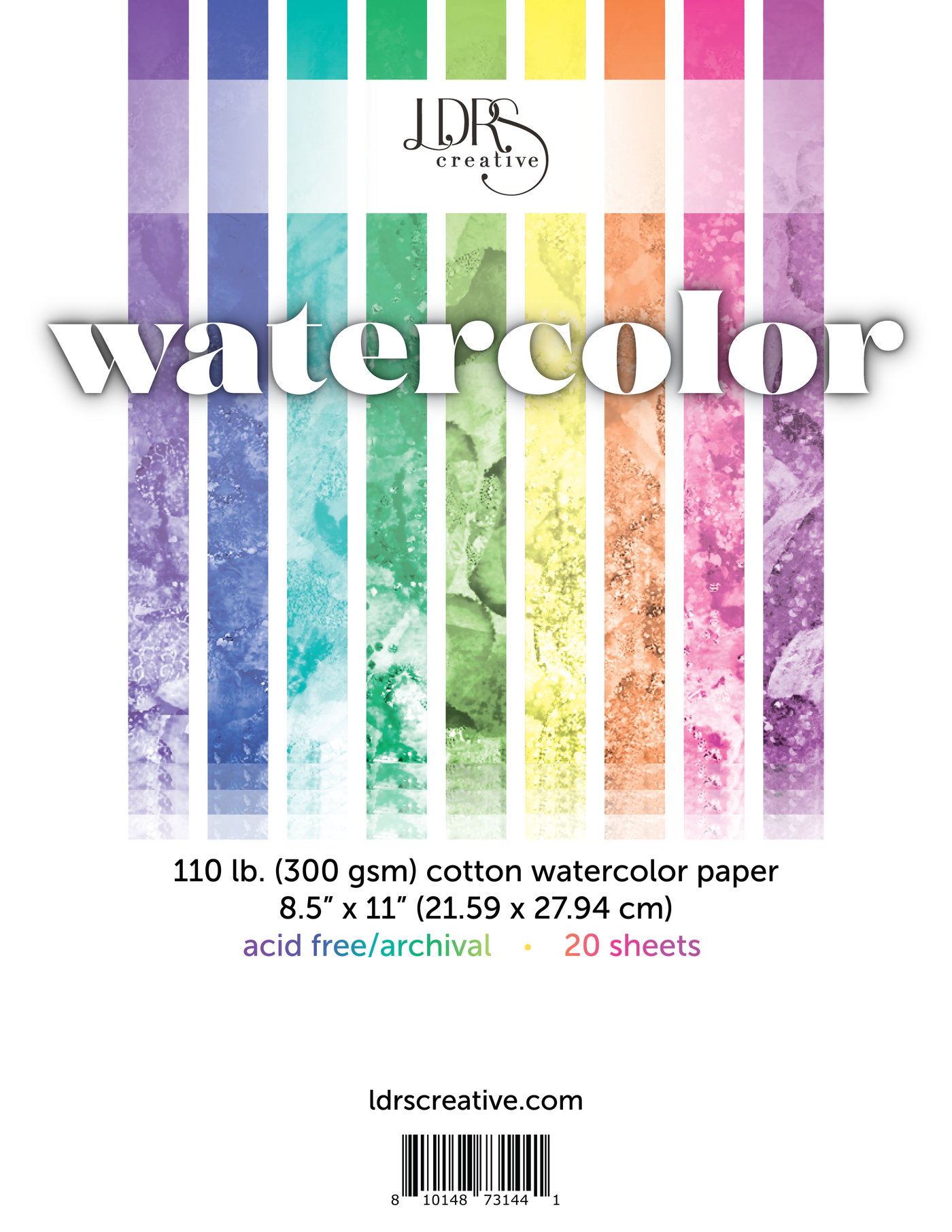 8.5" x 11" Cotton Watercolor Paper Pack