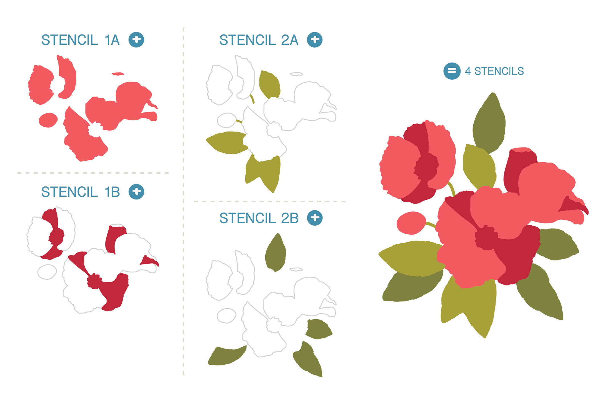 Poppy Posy Layering Stencils - 4 Pack – LDRS Creative