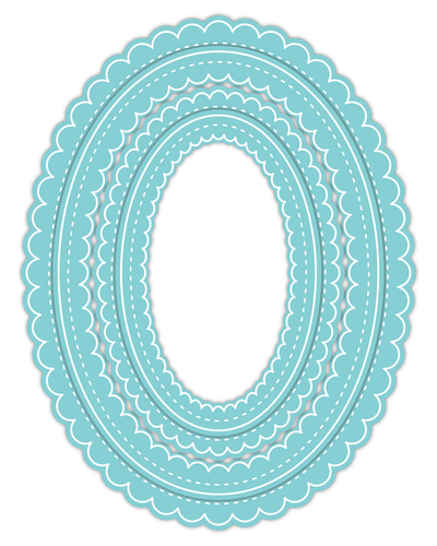 Delicate Stitches Scalloped Oval Dies