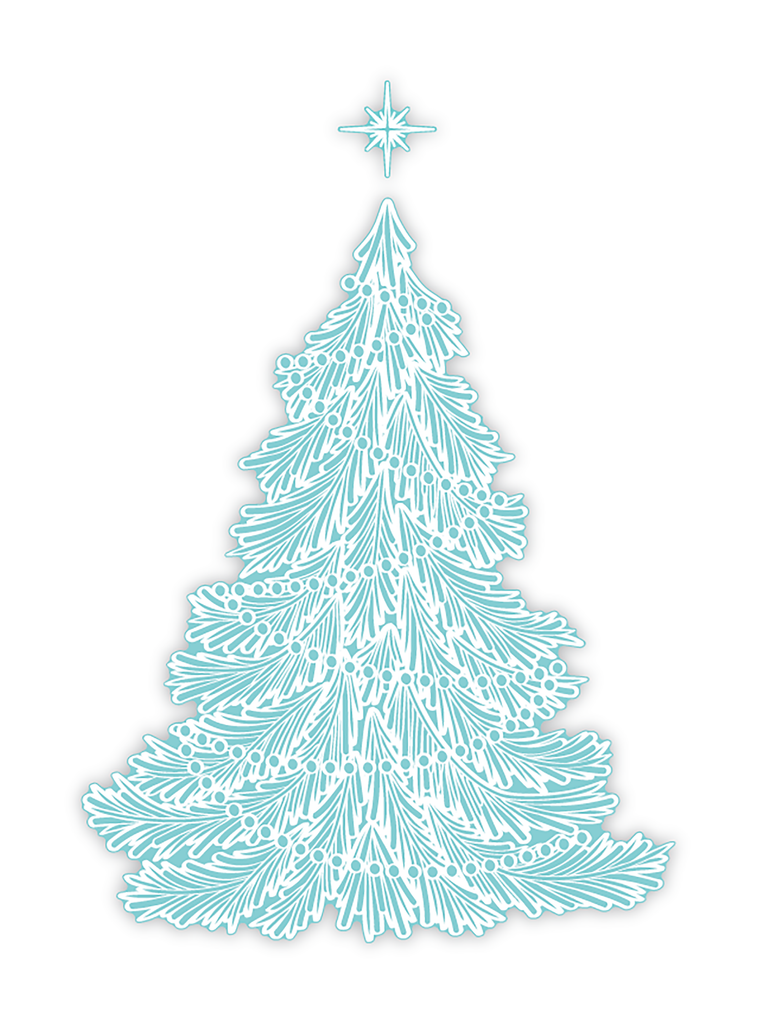 Cutting board - Whimsical Blue and Gray Christmas Tree - TizzleTop