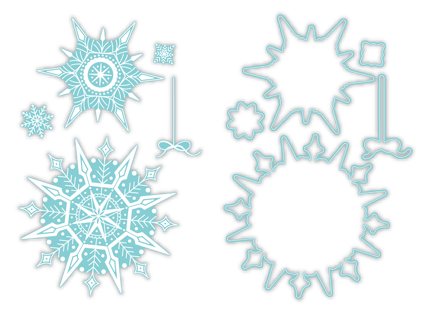 Snowflake Ornaments Impress-ion Letterpress Dies