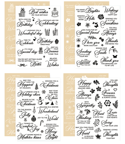 Sentimental Rub-On Transfers Bundle I: Black & White
