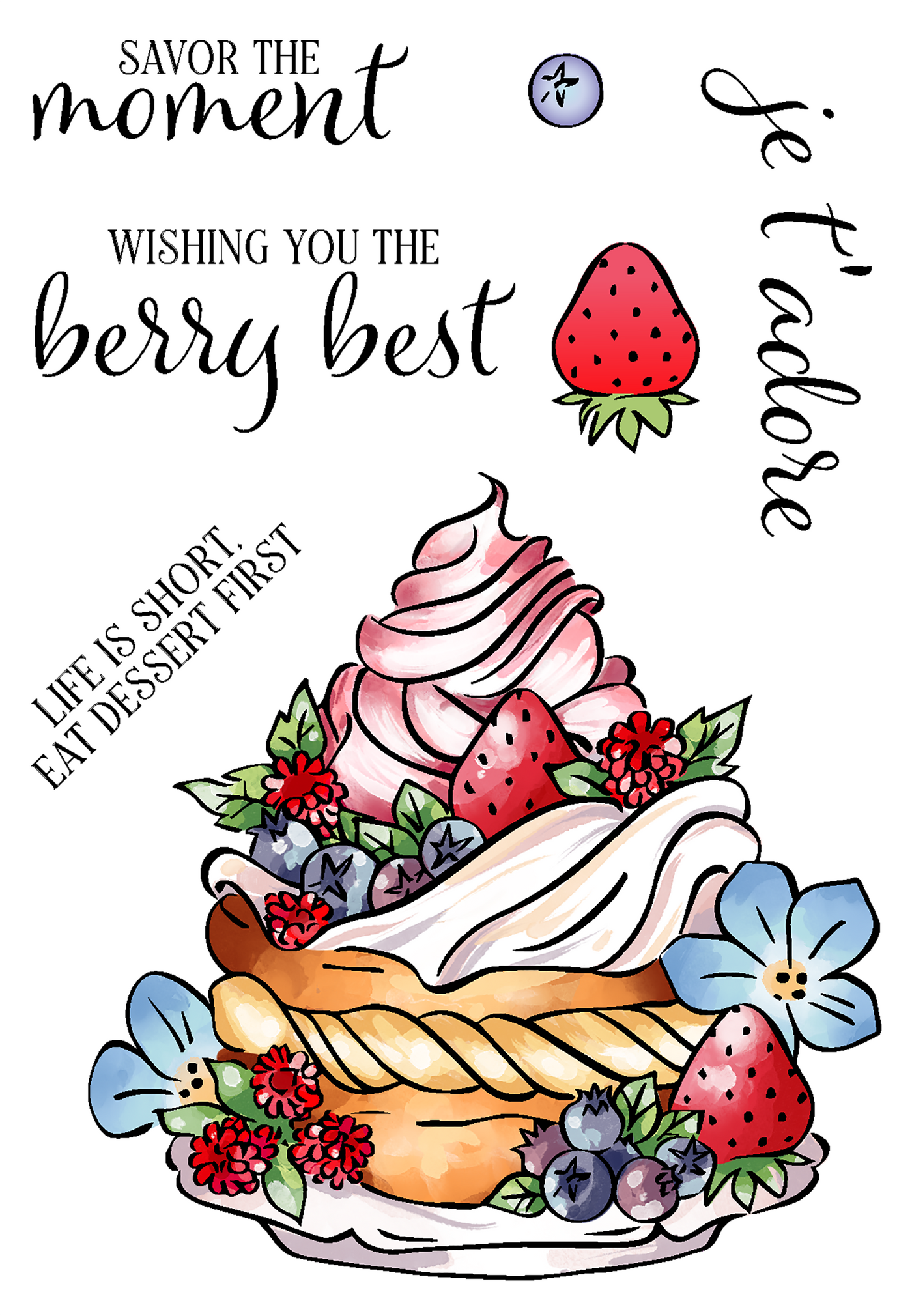 French Patisserie Stamps, Layering Stencils, and Coordinating Dies Bundle