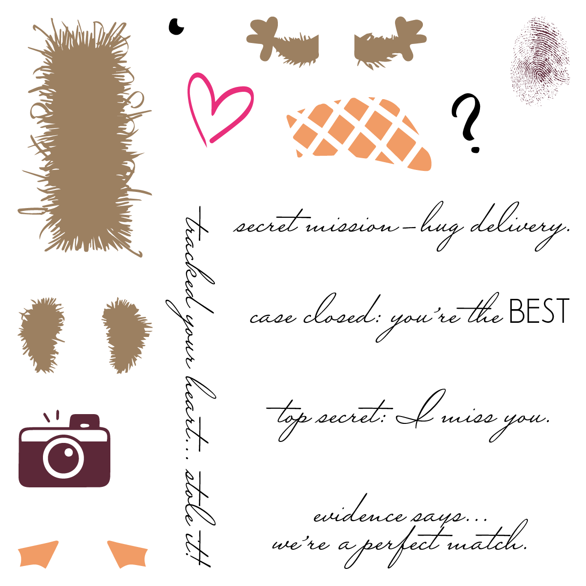 Fuzzy Wuzzies Under Cover Add-On 4x4 Stamps and Coordinating Dies