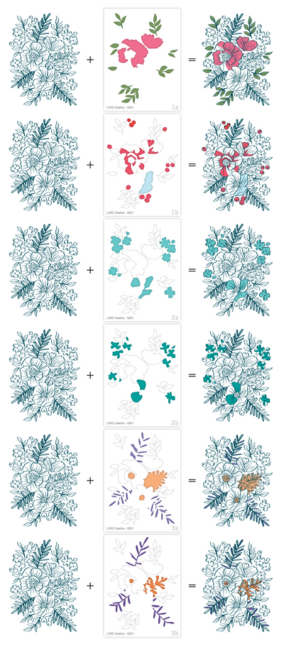 Pine Cone Blooms Impress-ion Press + Foil Plate, Layering Stencils, and Coordinating Die Bundle