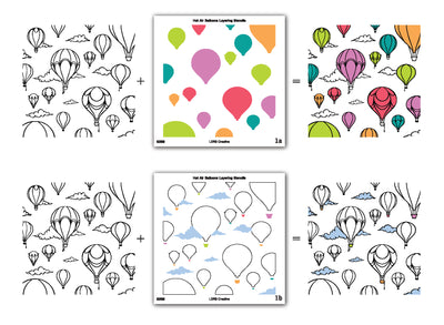 Hot Air Balloons 3D Embossing Folder and Layering Stencils Bundle