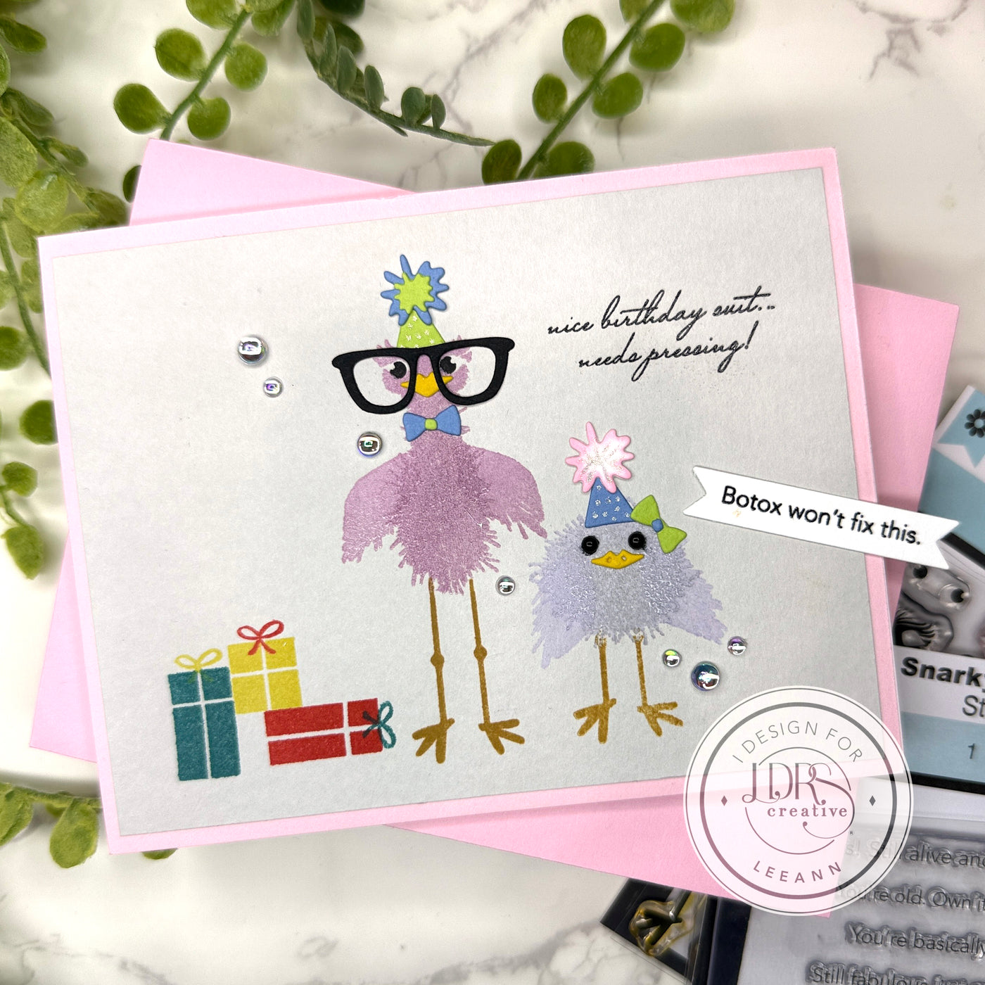 Fuzzy Wuzzies Birthday Suit Add-On 4x4 Stamps and Coordinating Dies