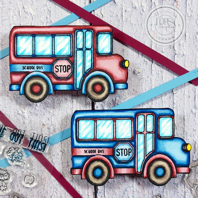 School Bus Pocket Pals Coordinating Dies