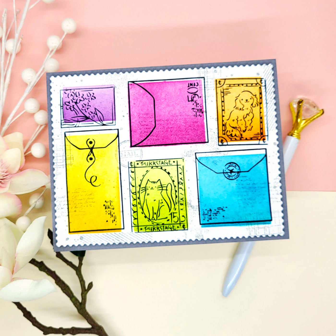Envelope & Postage Collage 4x6 Stamps