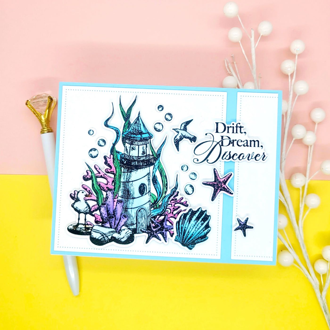 Lighthouse Stamps, Layering Stencils, and Coordinating Dies Bundle