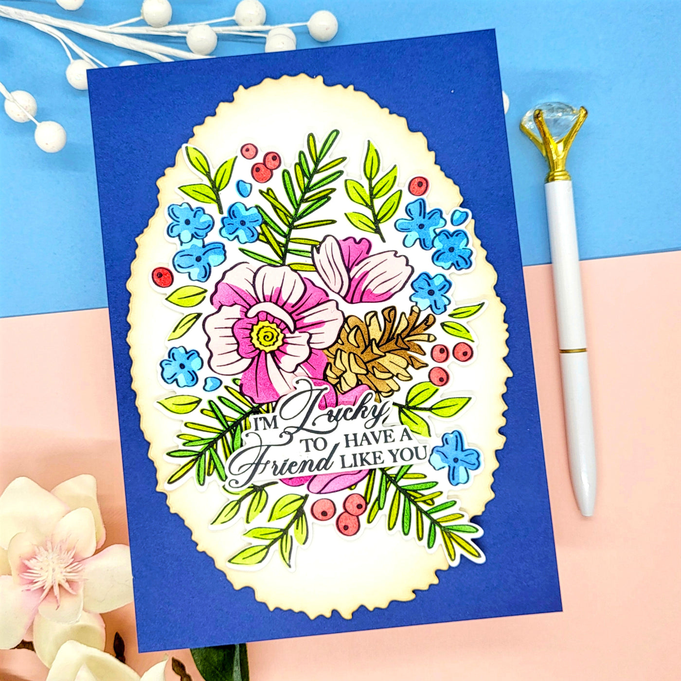 Pine Cone Blooms Impress-ion Press + Foil Plate