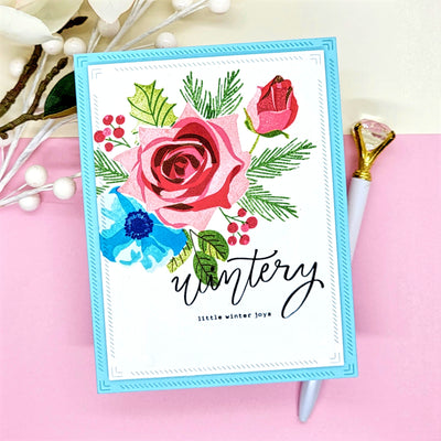 Winter Blooms Stamps and Stencil Bundle