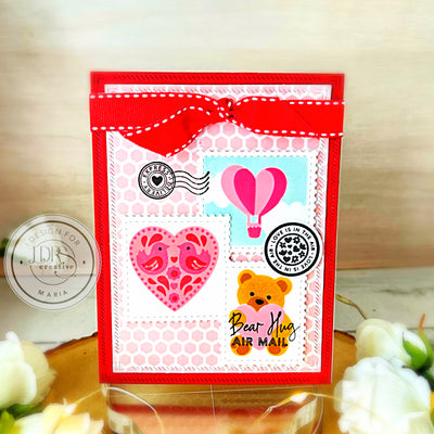 Hugs & Kisses Postage Collage Layering Stencils