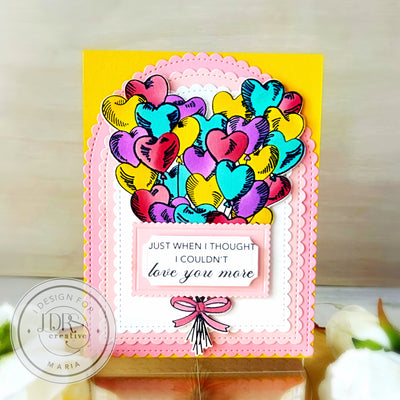 Heart Balloon Bouquet Impress-ion Press + Foil Plates, Dies, and Layering Stencils Bundle