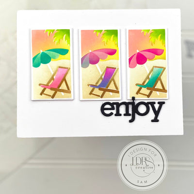 Beach Days Postage Collage Stamps and Layering Stencils Bundle
