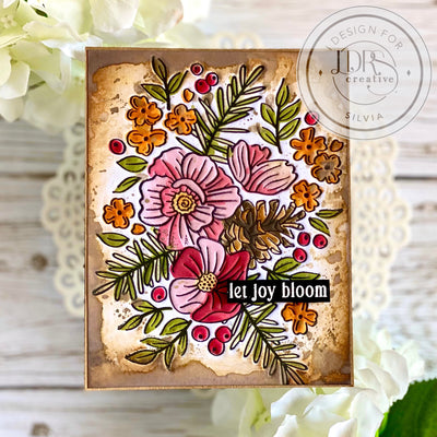 Pine Cone Blooms Impress-ion Press + Foil Plate