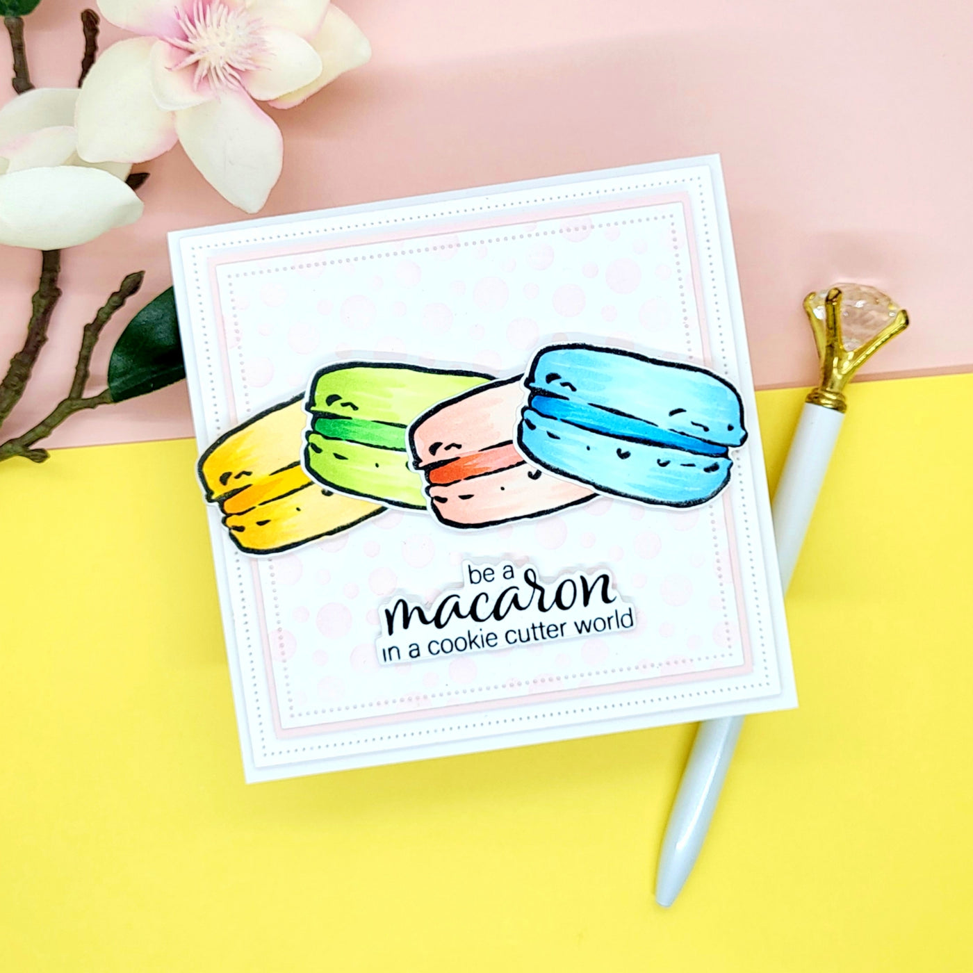 Macarons Stamps and Coordinating Dies Bundle