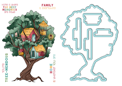 Treehouse 4x6 Stamps and Coordinating Dies Bundle