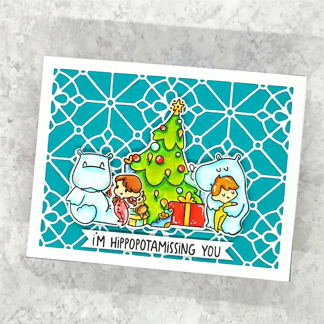 Hippopotamus for Christmas 4x8 Stamps