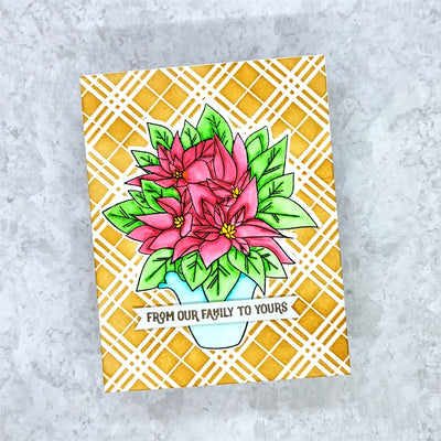 Potted Poinsettia 4x6 Stamps