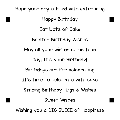 Happy Birthday 4x4 Sentiment Stack