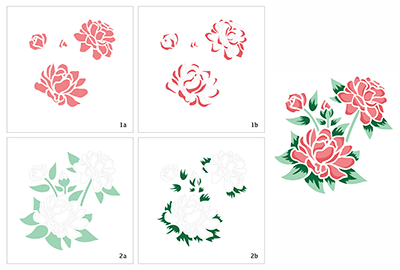 Gardenia Layering 6x6 Stencils - 4 Pack