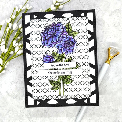A2 Diagonal Stitched Rectangle Layered Card Toppers Die Set